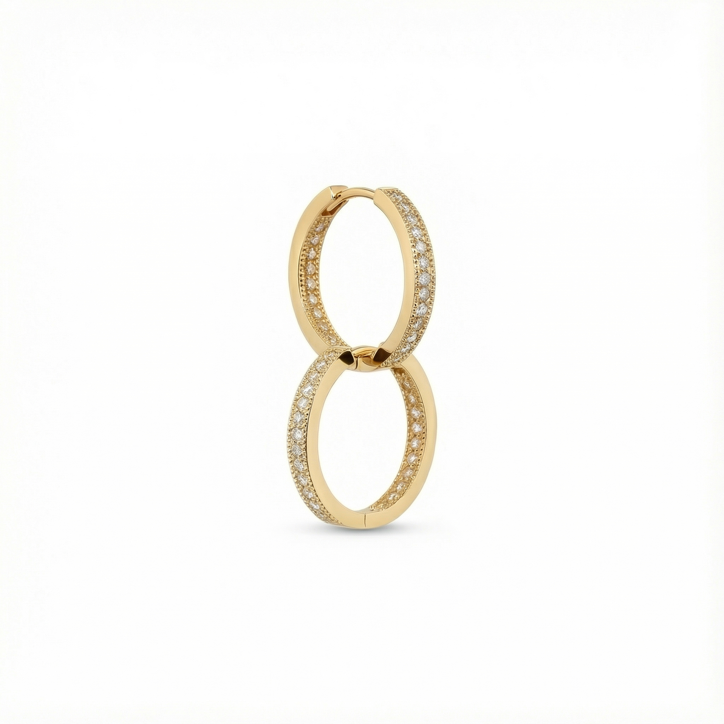 Duale stone-set Earrings by Karat Goldsmiths available in 18ct and 22ct yellow gold